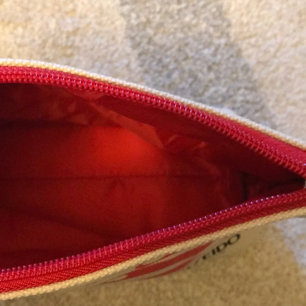Shiseido Red and White Cosmetic Bag